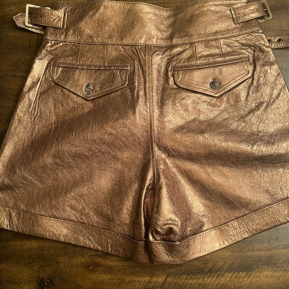 Leather metallic brown short - Picture 4 of 4